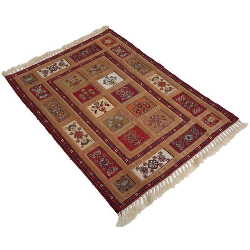 Orkhan Patchwork Area Rug in Multicolor Red