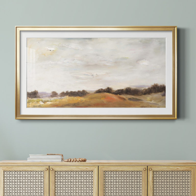 " Fields Of Gold ", Framed Print, 14.5" H x 26.5" W, Gold