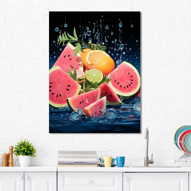 «Dreamy Fruitful Watermelons - Melon», art mural, H 44 po x l 34 po x P 1,5 po