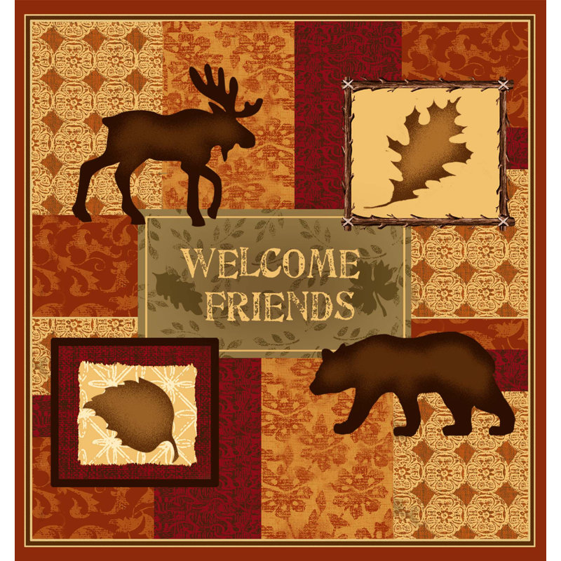 Coussin décoratif d'intérieur Welcome Friends Lodge