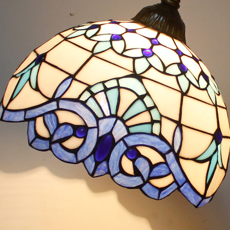 Lampe sur pied arquée 64 po Airah, Bleu / violet / vert