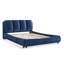 Grands lits moelleux, structure en panneau de fibres à densité moyenne en velours brillant, style moderne pour la chambre à coucher