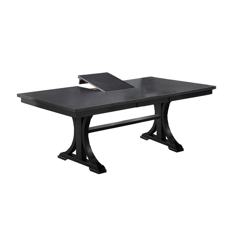 Table rectangulaire de salle à manger en bois de couleur gris anthracite classique