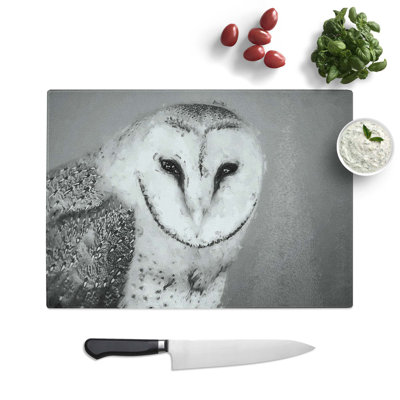 Tempered Glass Barn Owl Chopping Board