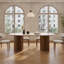 Ensemble de table de salle à manger moderne 71 "avec chaises 6 pièces