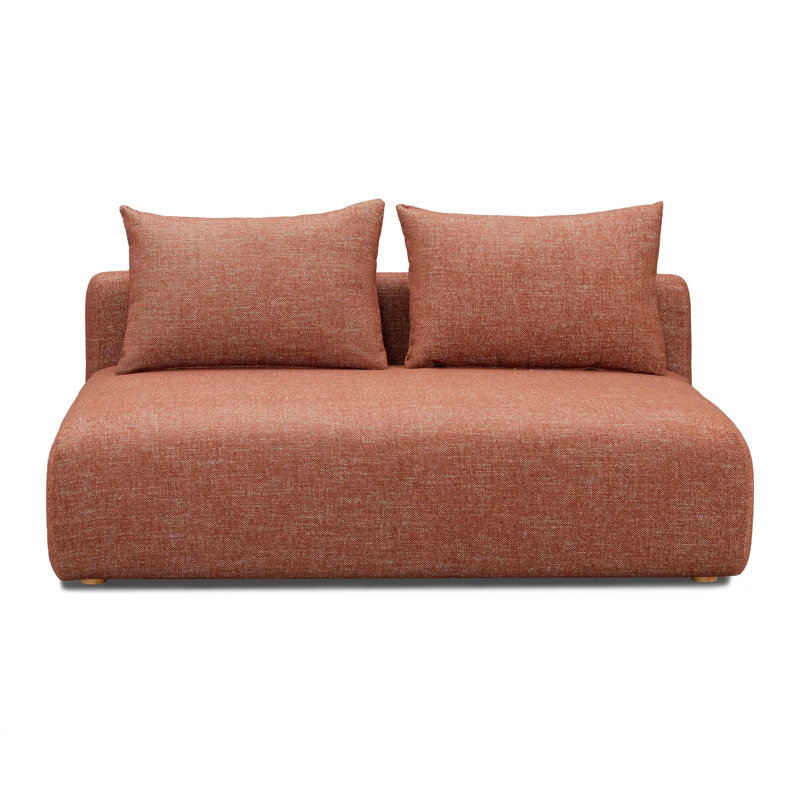 Chiemi Cheryll Textured Fabric Modular Loveseat, Red