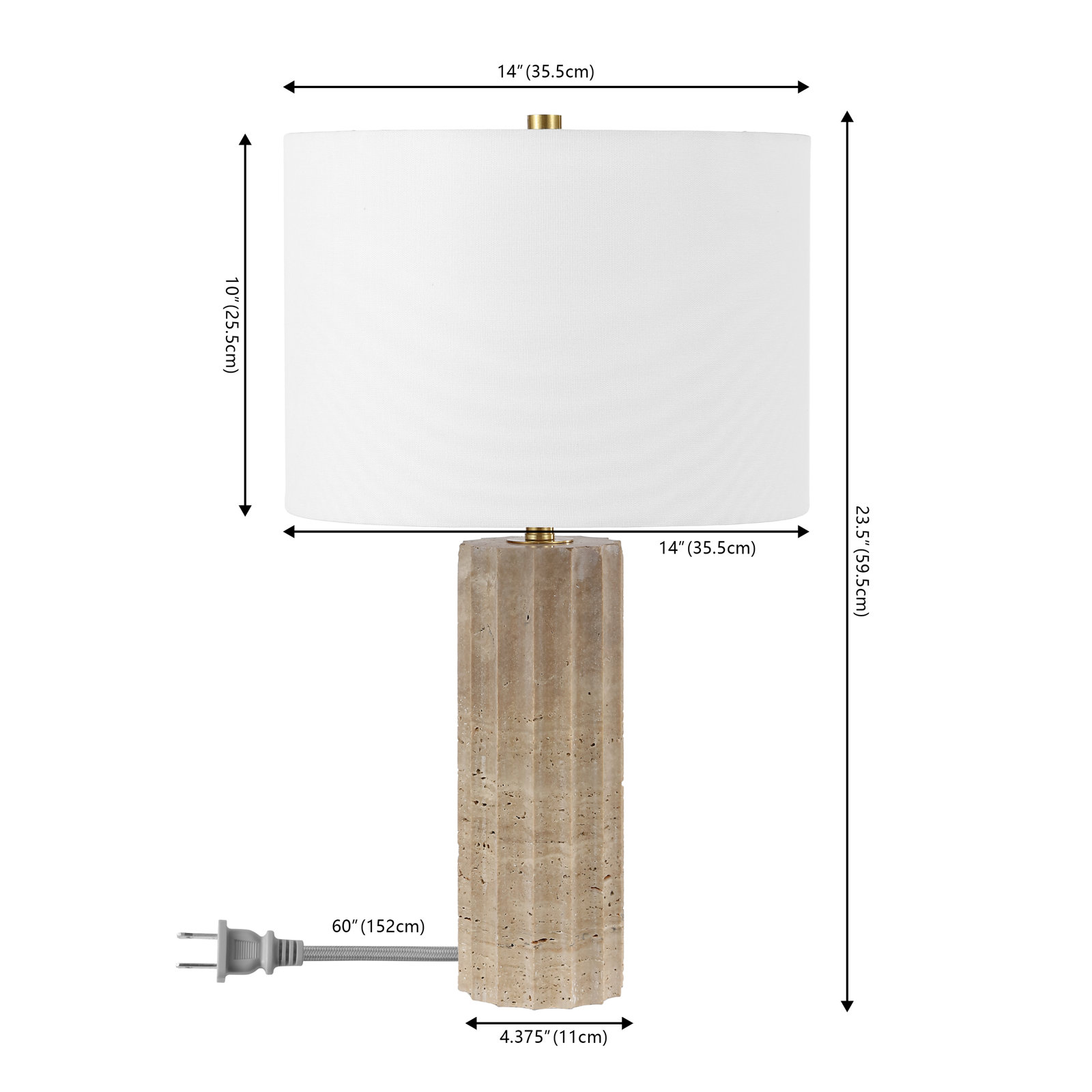 Armaud Travertine Table Lamp