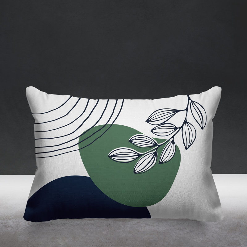 Coussin intérieur / extérieur Lupita, Émeraude / bleu marine