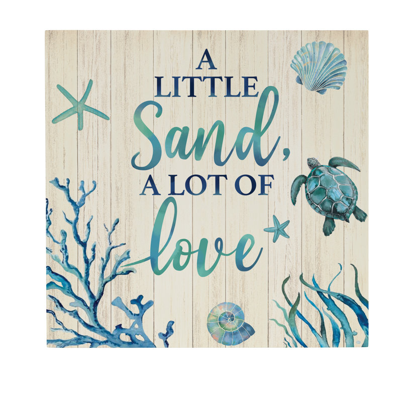 Blue Coastal Indoor Wall Decor, A Little Sand, 12" L x 12" H