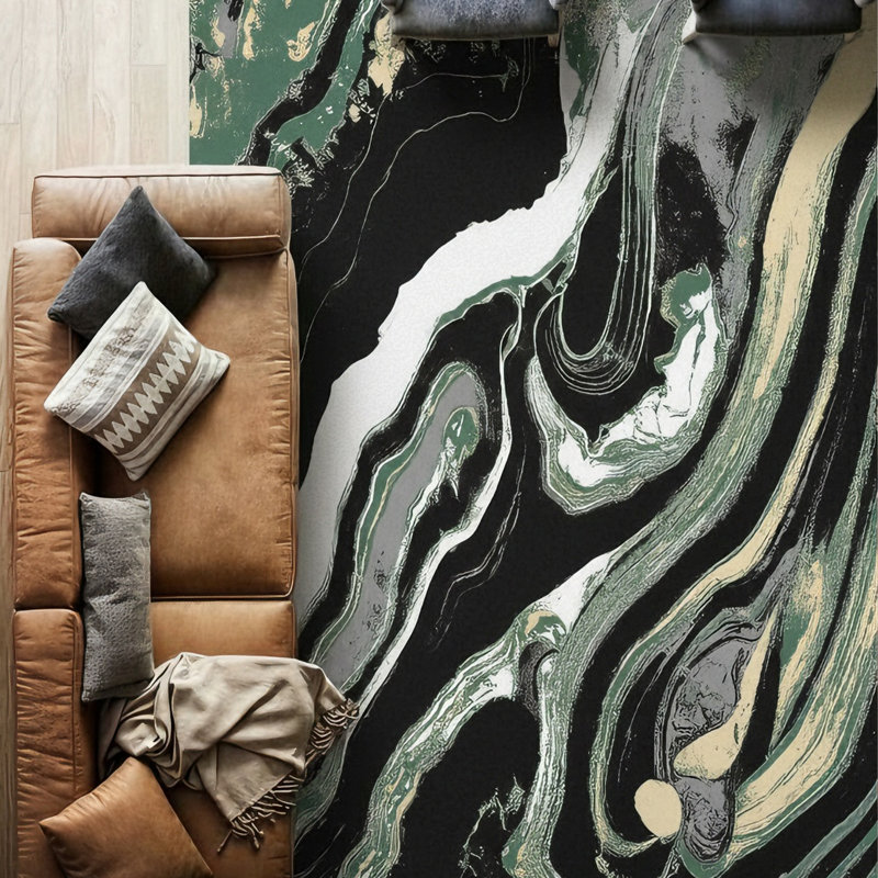 Galaxy Series Abrstract Black/Gray/Ivory/Beige Area Rug, Rectangle 7'9" x 10'2"