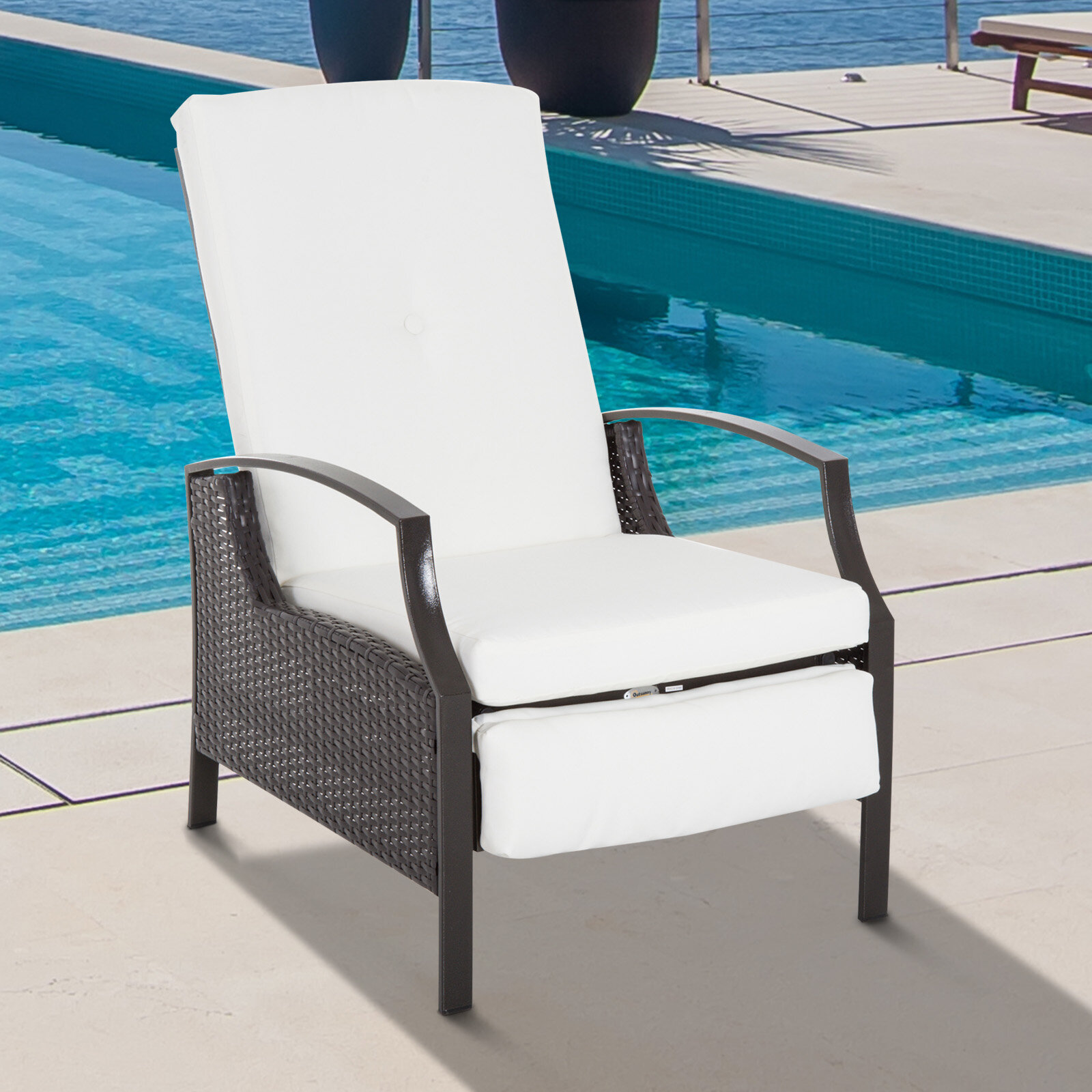 Rattan adjustable 2024 reclining chair