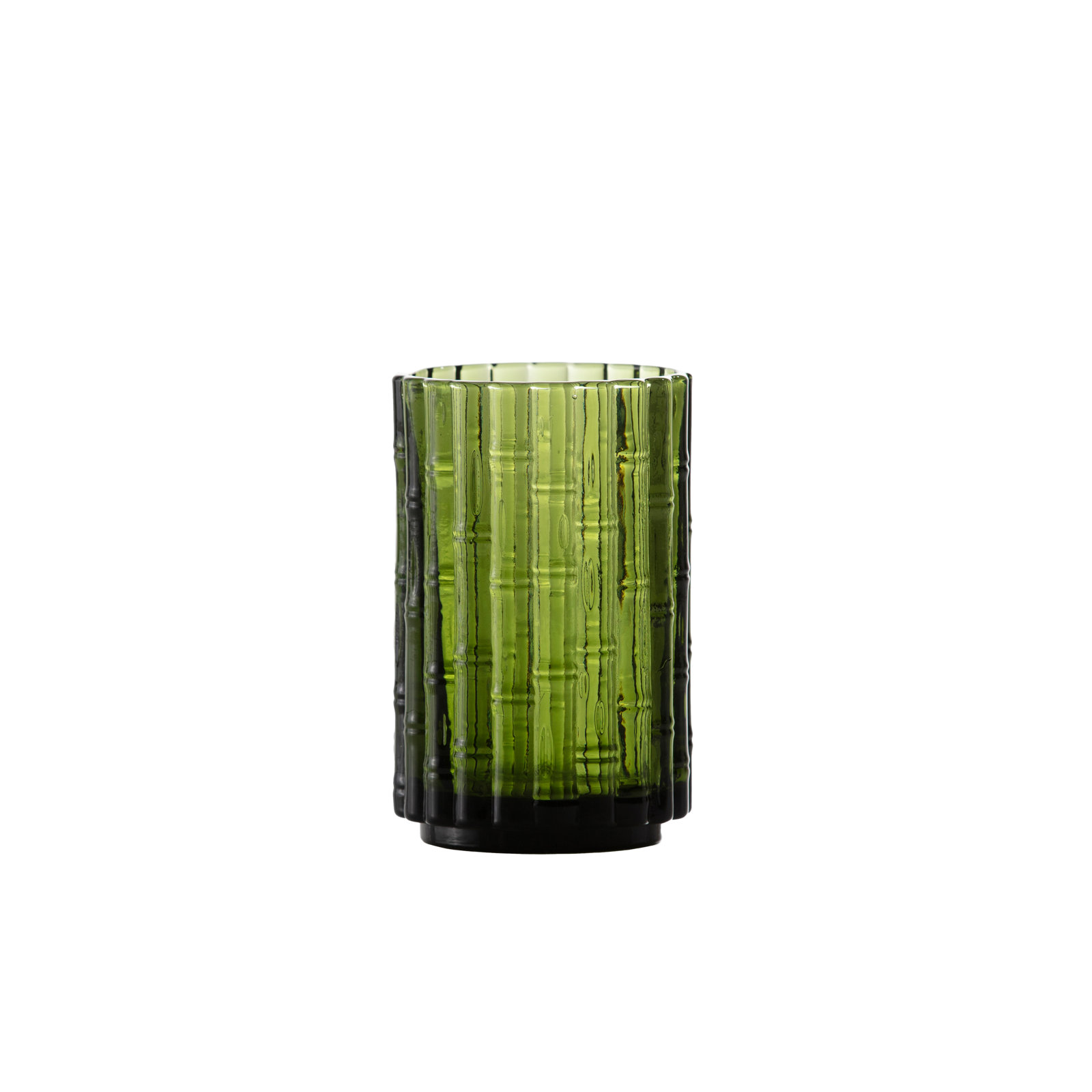 Ribbed Whiskey Glass, Palm Green, 13.5 fl oz
