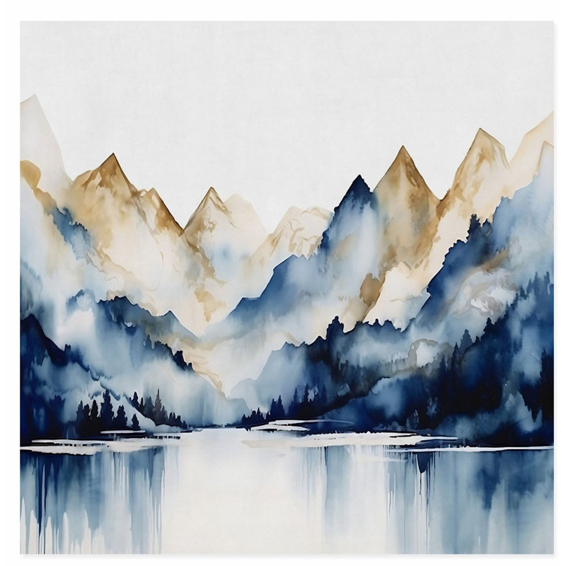 «Landscape and Nature Echoing Cliff», reproduction d'art moderne sans cadre, H 18 po x l 18 po