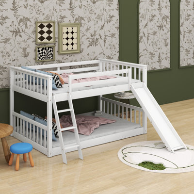 Full Over Full Bunk Bed With Convertible Slide And Ladder