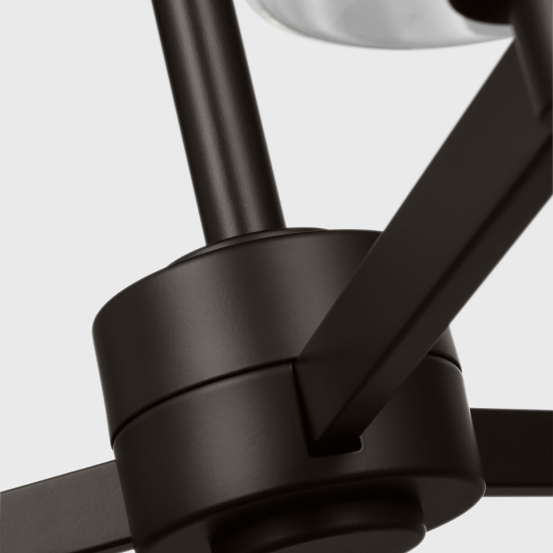 Fullton Dining Room Chandelier With Clear Shade, 10.375" H x 21.625" W x 21.625" D, Midnight Black, 3 Lights