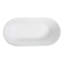 Baignoire autoportante à surface solide, baignoire autoportante en résine de pierre de luxe fabriquée à la main avec trop-plein et bonde escamotable, blanc mat 24S03-69MW