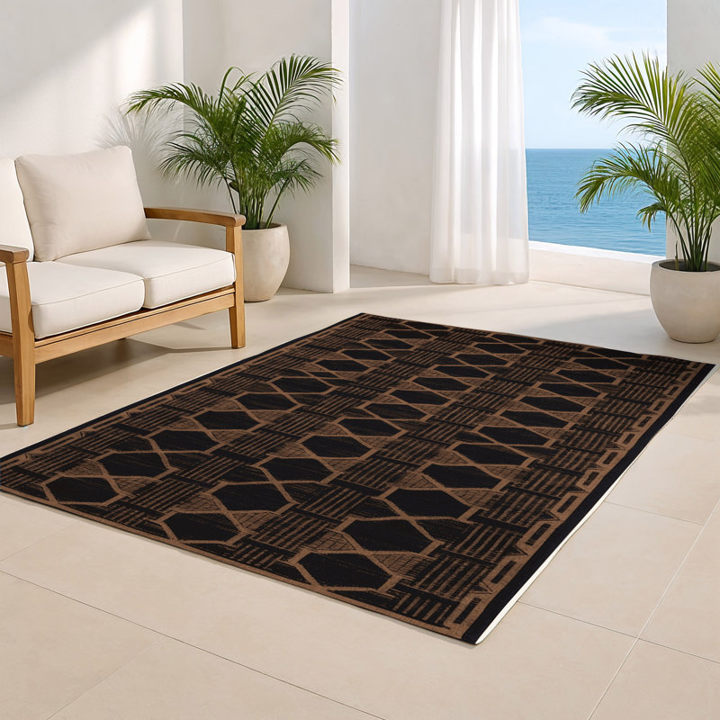 Tapis gris intérieur et extérieur Trellis, Rectangle 4pi x 6 pi