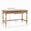 Bureau en bois massif avec 1 tiroir et pieds tournés