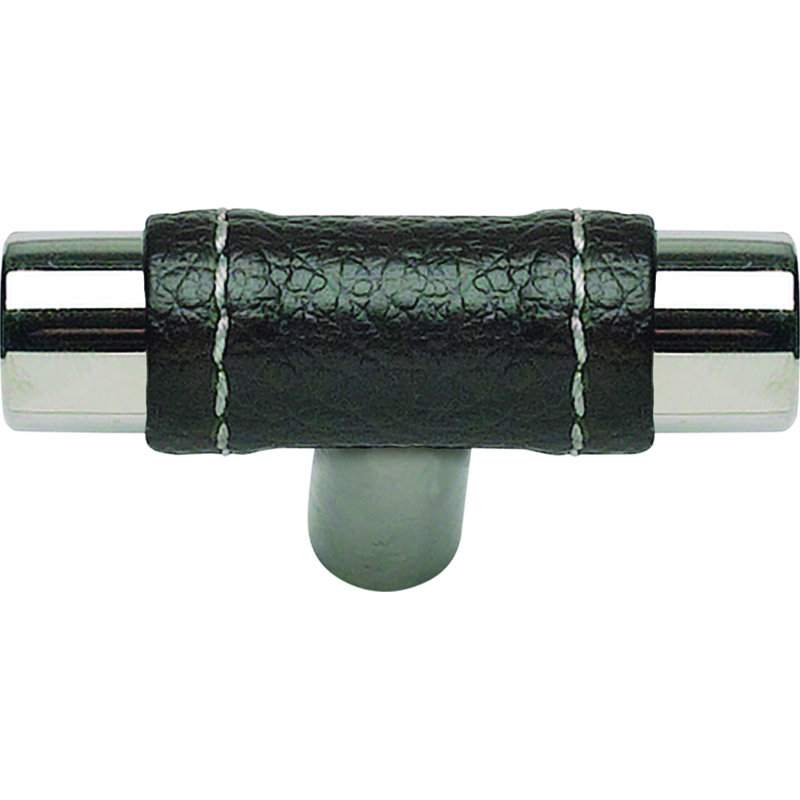 Zanzibar 1 7/8" Length Geometric Knob, Black/Polished Chrome