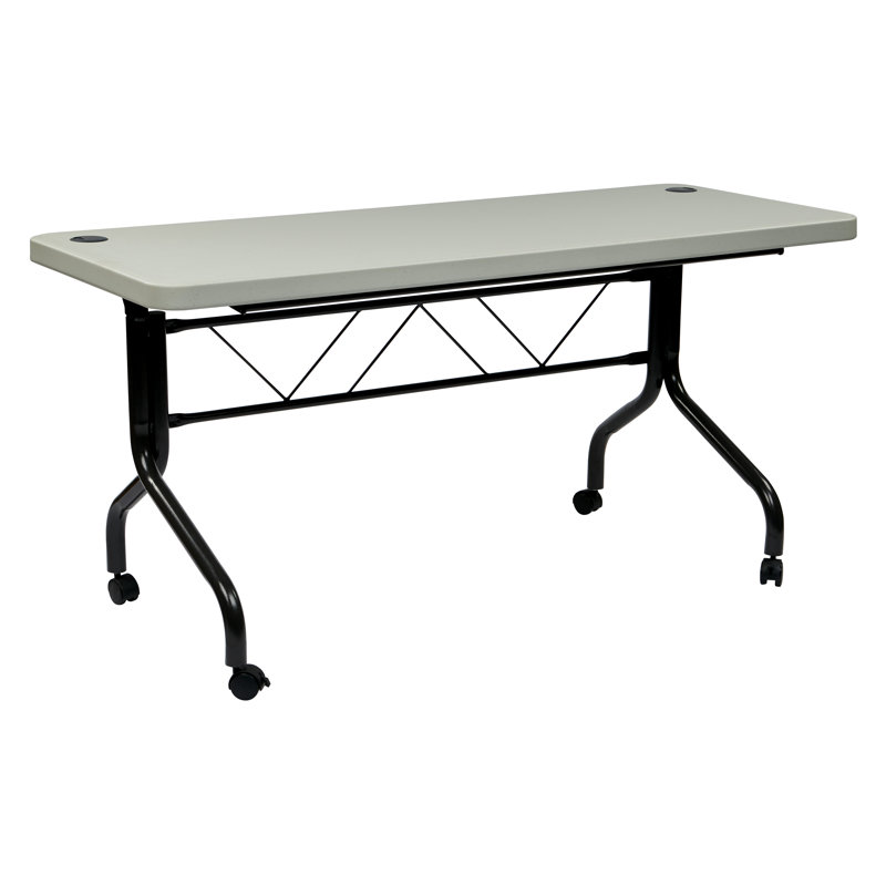 Jenely Rectangle Flip Top Training Table with Casters, 29.25" H x 60" W x 24" D
