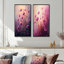 Brise d'été rose fleurs sauvages I - Collection d'art mural floral 2 panneaux