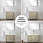 Meuble-lavabo double rustique l 60 po x P 20 po, comptoir en quartz blanc, robinet en nickel brossé, miroir de 55 po - pratique à long terme avec robinet et grattoir et teinture