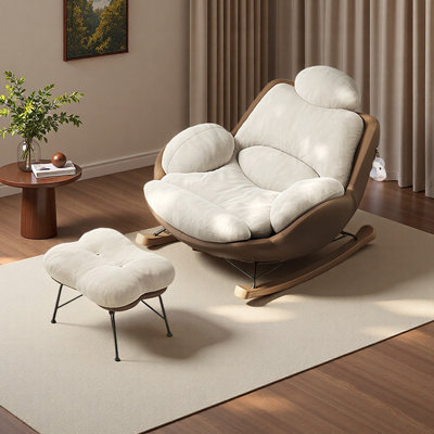 Single Balcony Suede Leisure Rocking Chair