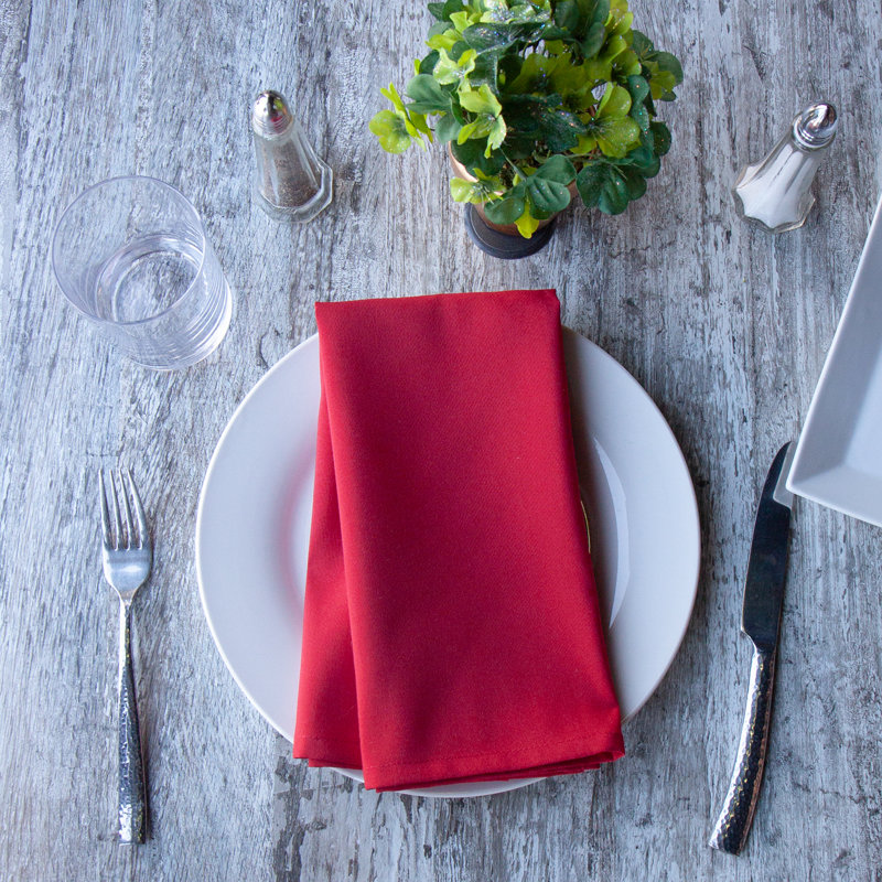 Serviette carrée en polyester, Rouge