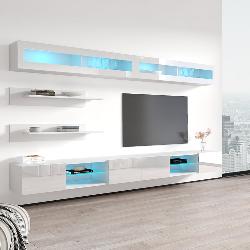 Meuble audio-vidéo flottant Fly 126 "I 33TV, Blanc