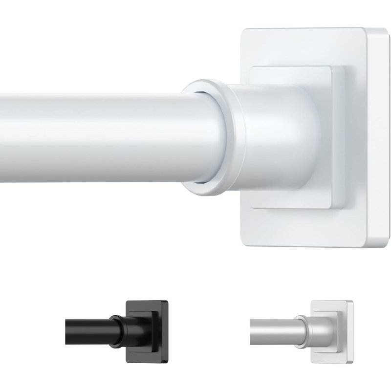Tringle à rideau de douche à tension réglable sans installation de perceuse à ressort pour portes et fenêtres de salle de bain