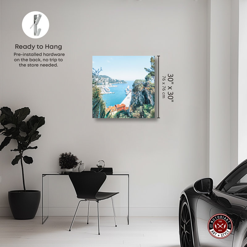 «St Tropez Views», art mural par Notoriart, Toile tendue, H 30 po x l 30 po