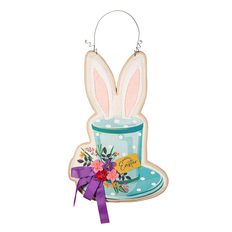 Décoration de porte joyeuse Pâques