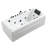 71 In. Alcove Whirlpool Air Combination Bathtub Rectangular Bath With Left Drain - Black Tub Filler In White