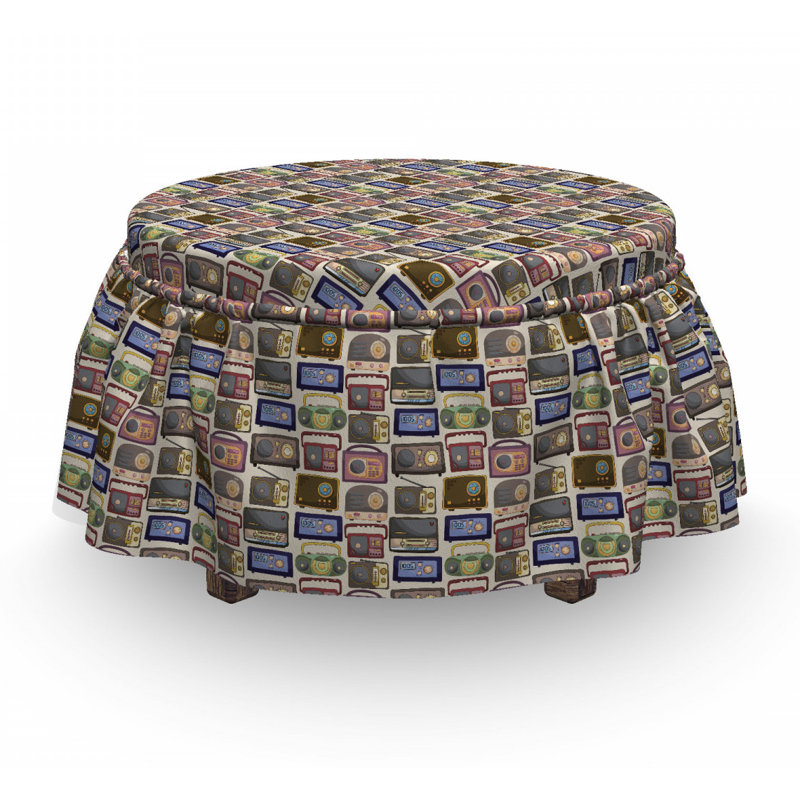 Ensemble de housse pour repose-pieds à coussin de boîte 2 pièces rétro