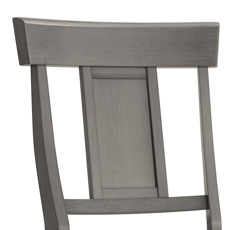Tabouret de bar et de comptoir en bois massif Fortville, Gris antique, Tabouret de comptoir (siège d'une hauteur de 24,2