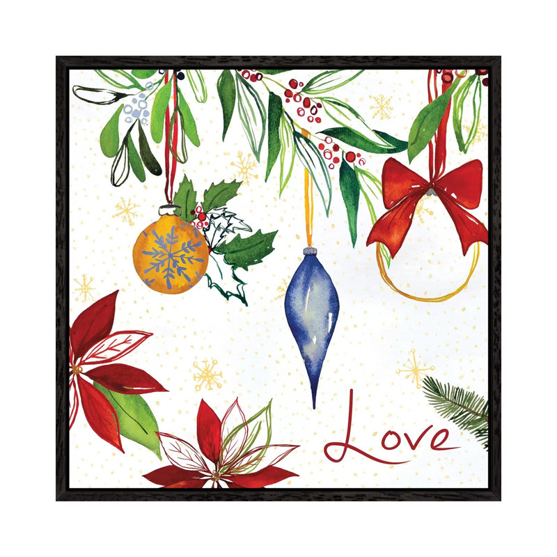 Watercolor Christmas II by Harriet Sussman - Gallery-Wrapped Canvas Giclée on Canvas, 93.98 cm H x 93.98 cm W, Black Framed
