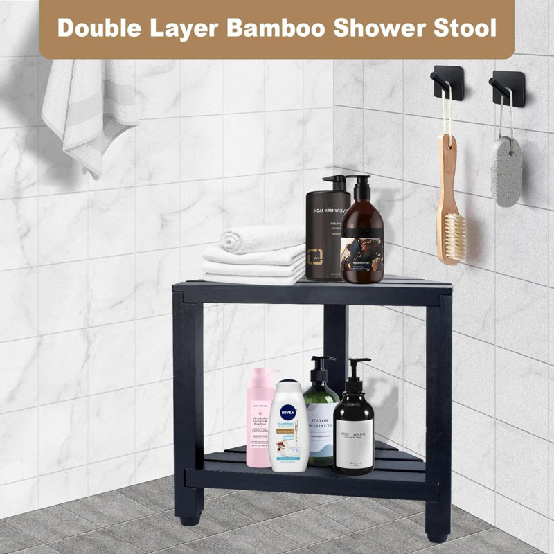 Banc de douche en bambou l 13,7 po Buity