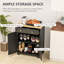 Buffet de comptoir en bois massif - noir vieilli, 2 tiroirs, portes, tablette réglable pour armoire de rangement noire avec comptoir et cuisine