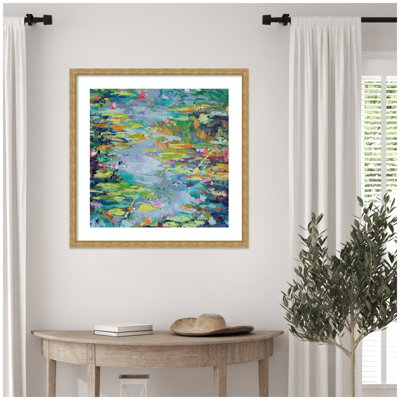 «Waterlilies at Giverny» par Rachel Christopoulos, reproduction d'art encadrée
