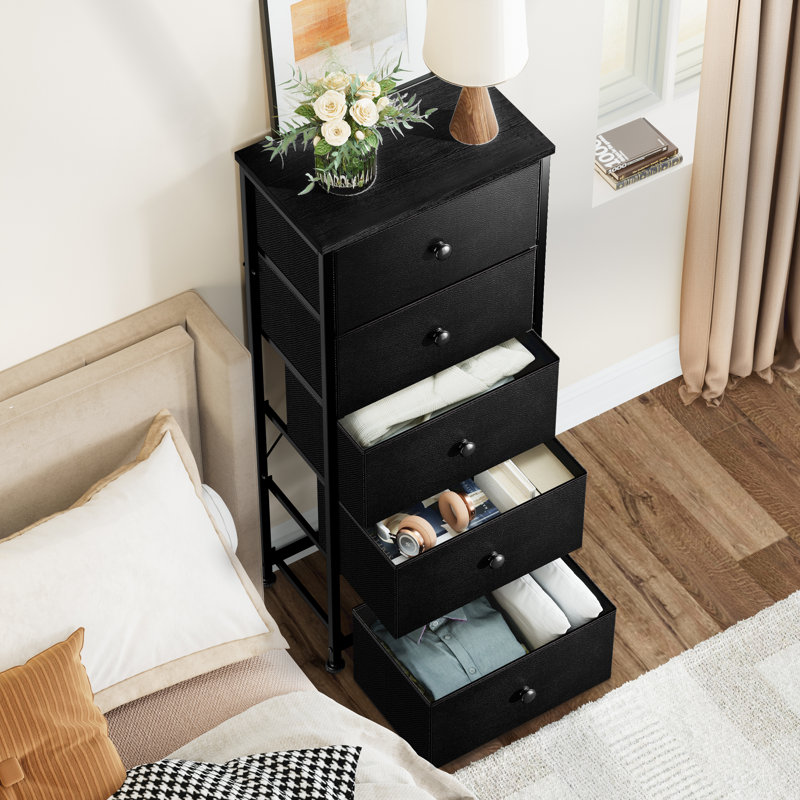 Ojaswi 5 Drawer 45.7Cm W Chest, Black