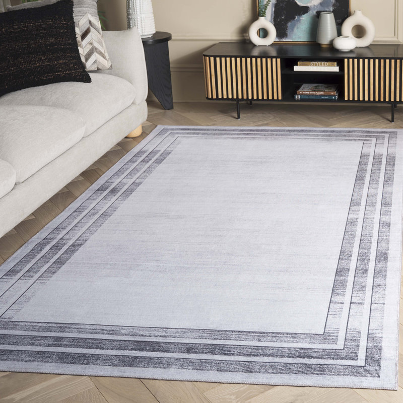 Tapis gris clair / gris Joal 824, Rectangle de 5 pi x 8 pi