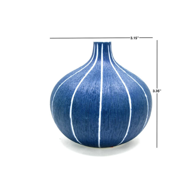 Vase de table Baldvina, Bleu, H 3,4 po x l 3,2 po x P 3,2 po