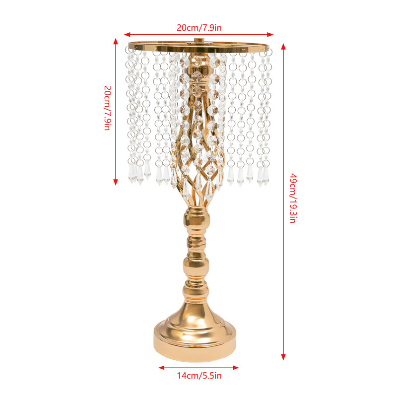 6PCS Support à fleurs en cristal, route de mariage, grands porte-fleurs, centre de table, vase en cristal en métal pour tables de réception, fournitures de mariage 