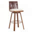 Tabouret de bar industriel rembourré avec structure en métal et dossier en similicuir Lennox