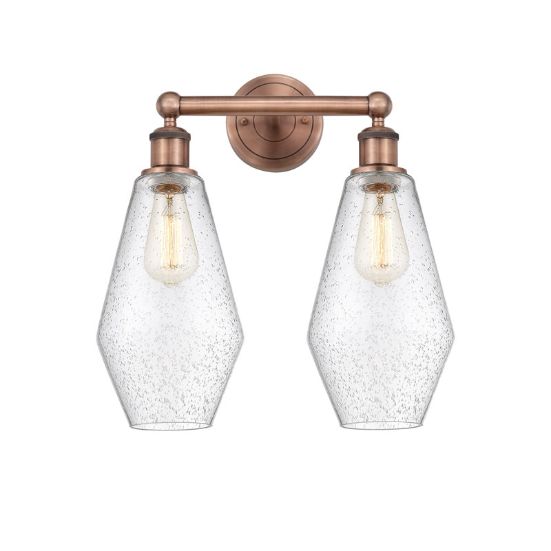 Éclairage pour meuble-lavabo à intensité variable 2 lumières Amylea, Grainé, Cuivre antique
