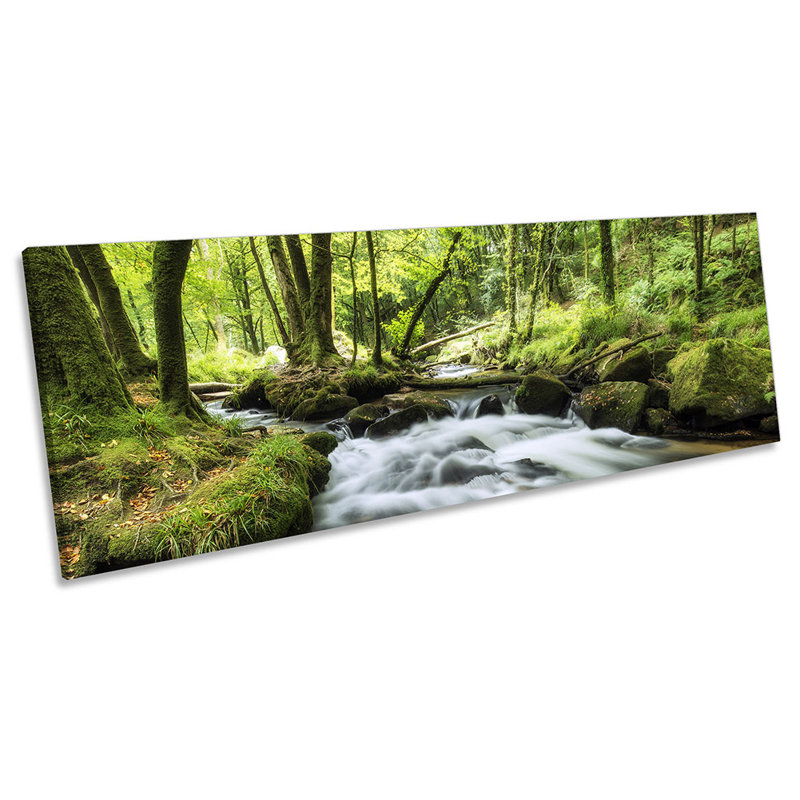 Landscape River Forest - Wrapped Canvas Panoramic Print, 30.48cm H x 91.44cm W