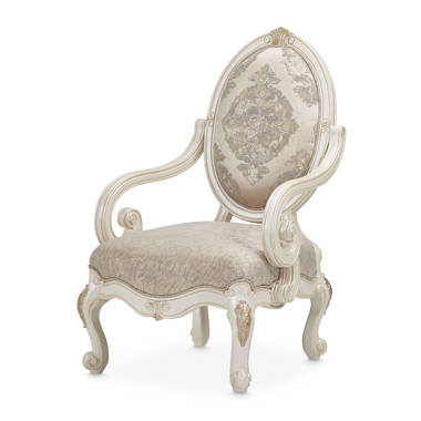 Antique White Oval Louis Arm Chair