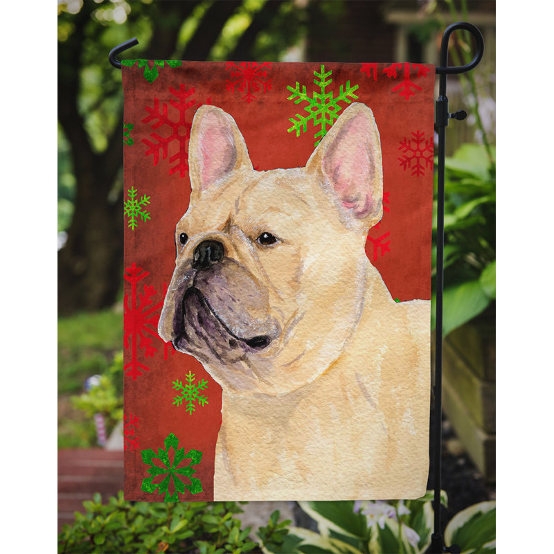 Drapeau rouge et vert Vart, Bouledogue français (beige)