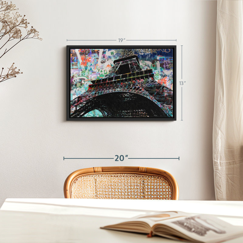 Graffiti Eiffel Tower Canvas Print, 13" H x 19" W