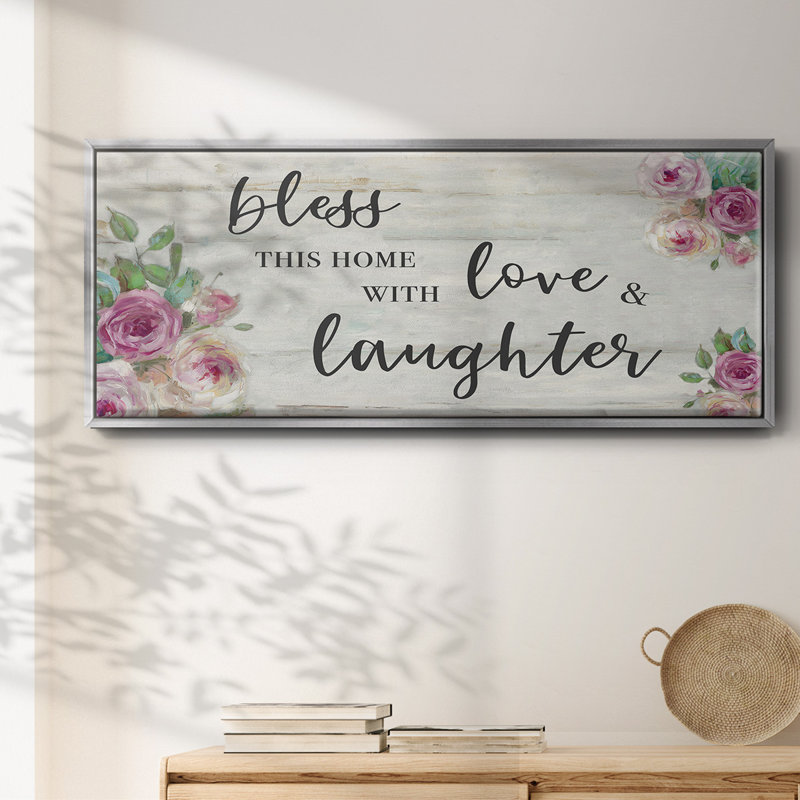 Love and Laughter - Toile encadrée, H 8 po x l 20 po